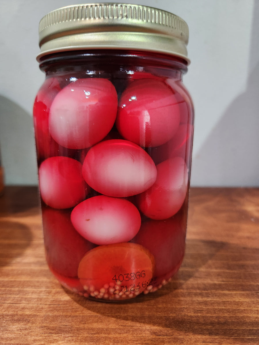 Pickled Beet Quail Eggs 16 oz – Corey's Pickles