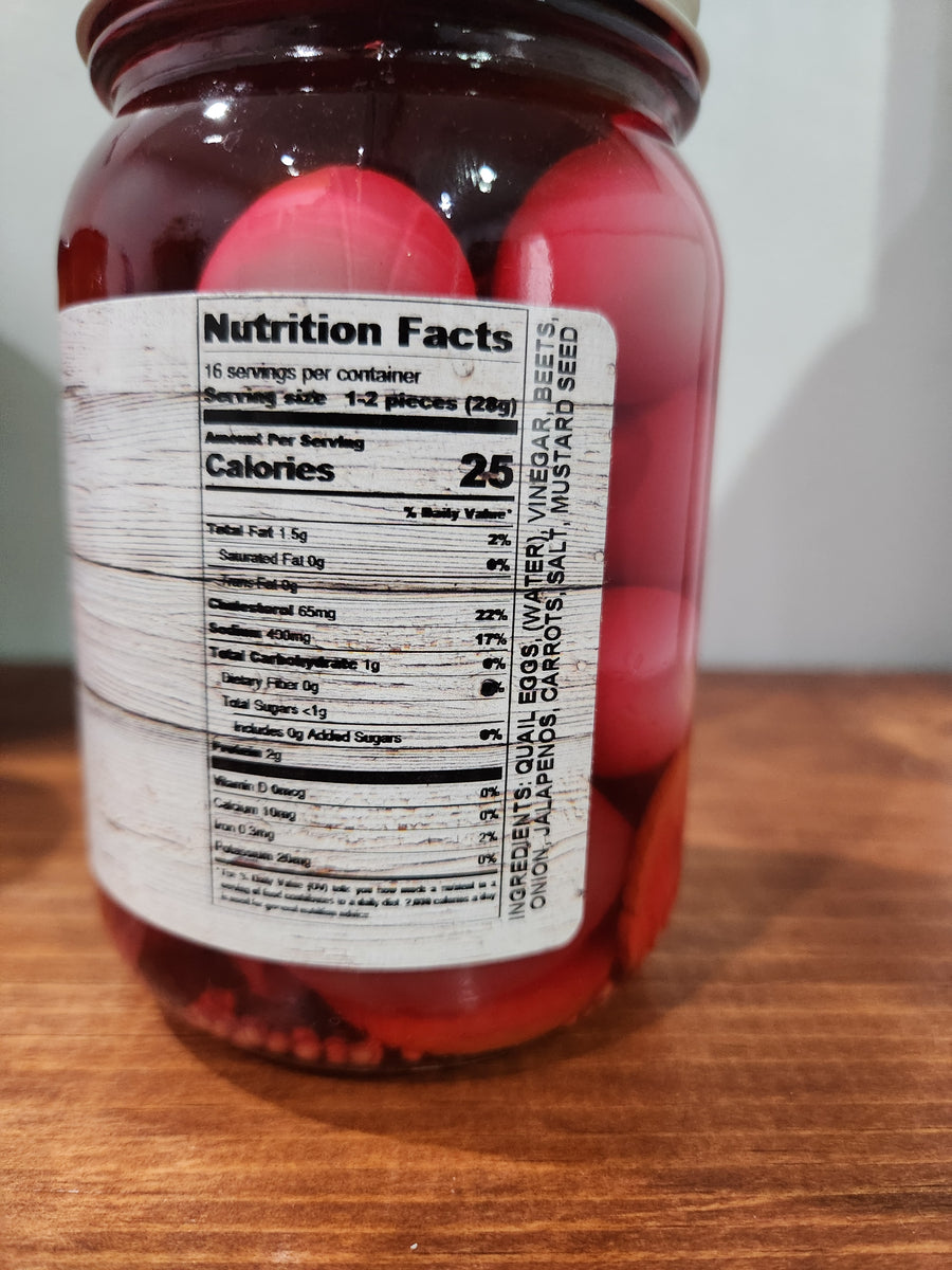 Pickled Beet & Quail Eggs 16 oz Corey's Pickles