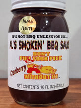 Load image into Gallery viewer, Al&#39;s Smokin&#39; BBQ Sauce Cranberry 16 oz NEW