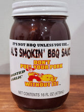 Load image into Gallery viewer, Al&#39;s Smokin&#39; BBQ Sauce Roasted Garlic 16 oz