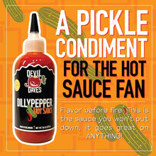 Load image into Gallery viewer, Devil Dave&#39;s Dilly Pepper &amp; Pickle Brine Hot Sauce 10 oz