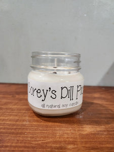 Corey's Dill Pickle All Natural Soy Candle, Local Hand Poured