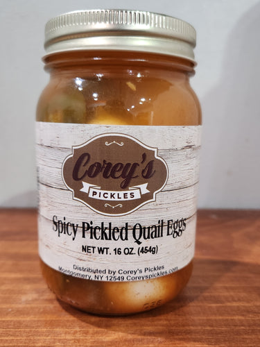 Spicy Pickled Quail Eggs 16 oz